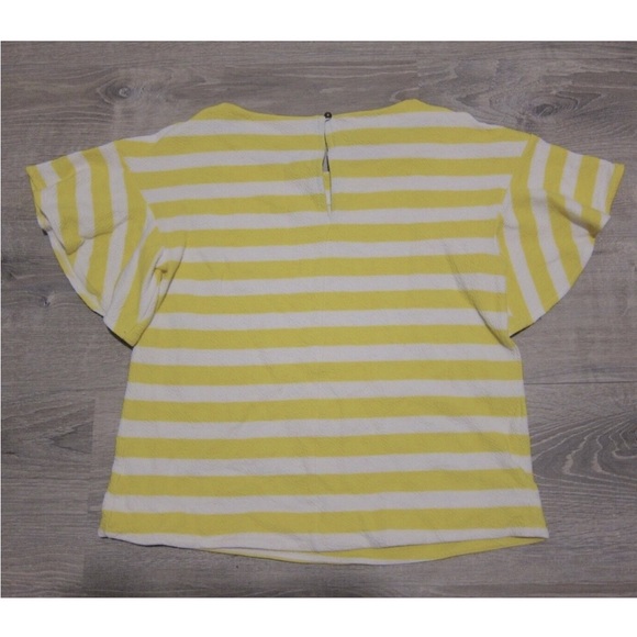 Anthropologie 9-H15 STCL Textured Yellow Stripe Shirt w/ Flowy Sleeves - Picture 3 of 4